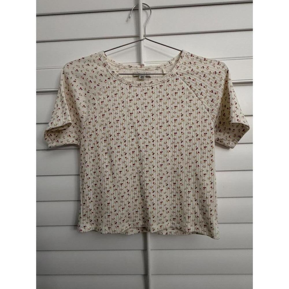 American Eagle floral‎ print babydoll tee size Large